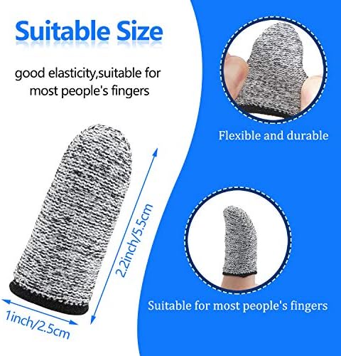 Honoson 20 Pieces Cut Resistant Finger Cots Protection Reusable Finger Thumb Protector Gloves for Kitchen Sculpture Work (2.2 Inch)