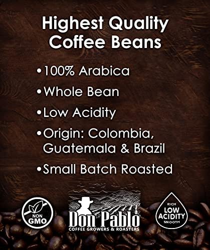 Don Pablo Gourmet Coffee - Signature Blend - Medium Dark Roast - Whole Bean Coffee - 100% Arabica Beans - Low Acidity and Non-GMO (2 Pound, Original)
