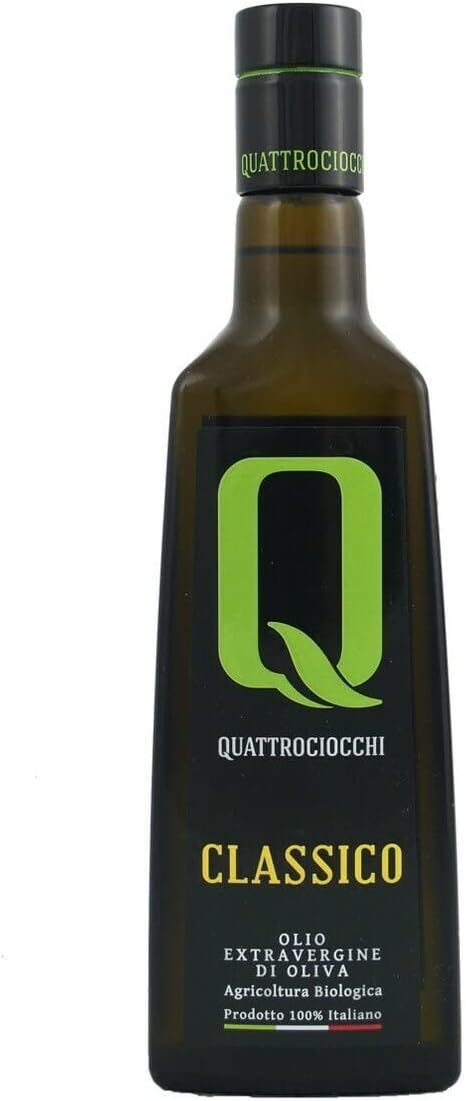 Quattrociocchi Classico Organic Extra Virgin Olive Oil from Lazio Italy – Robust Intensity Leccino and Moraiolo Blend – Best in Class BioL 2022 – Cold-Extracted Gourmet Olive Oil 16.9 fl oz