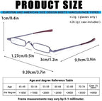 Viseng Slim Mini Metal Reading Glasses Compact Lightweight Portable Readers with Glasses Case for Reading Case Blue+Purple+2.0