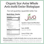 Jiva Organic Whole Star Anise 7 Oz Jumbo Bag - Non-GMO, Non Irradiated, Pure Spice from India, Staranise