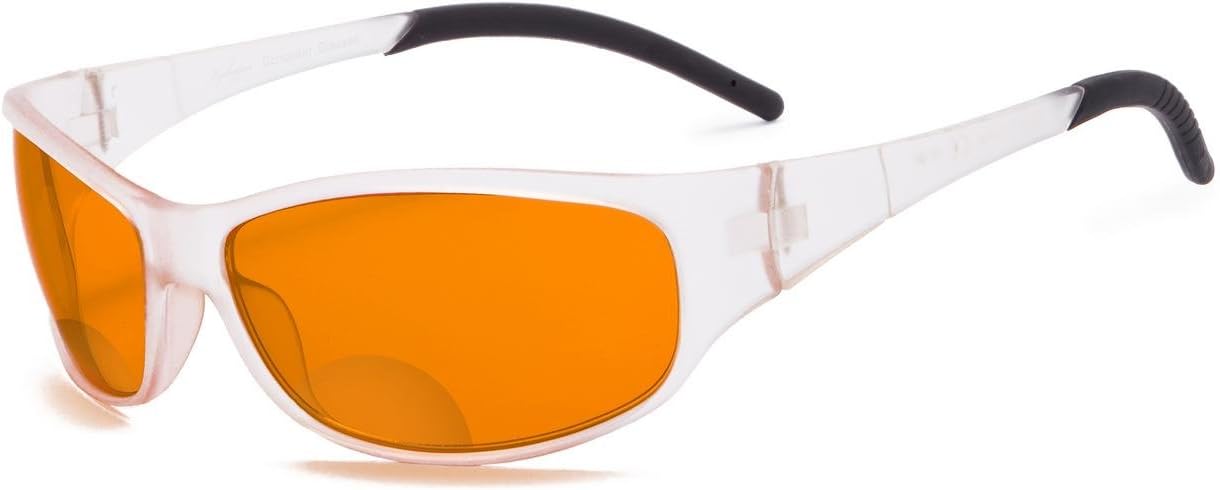 Eyekepper Blue Blocking Amber Bifocal Glasses for Sleep-Nighttime Bifocal Readers-Special Orange Tinted Glasses (Bifocal Transparent)