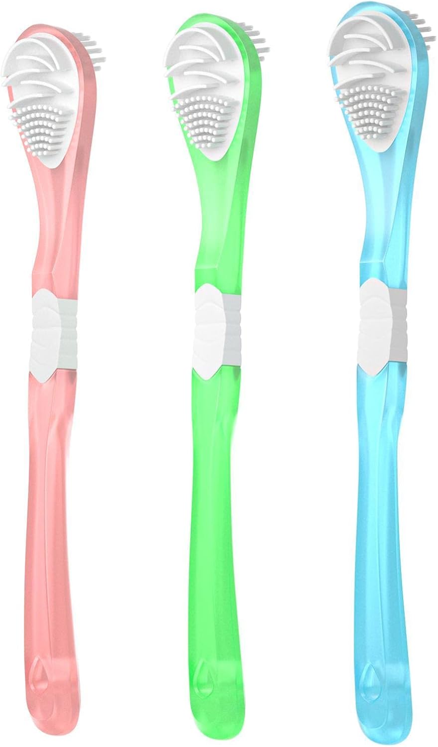 Y-Kelin Double-Side Desiged Tongue Scraper, Ultra-Soft Tongue Brush Tongue Cleaner (3 Pack)