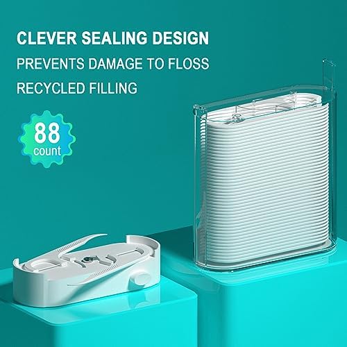 Holy Rose Dental Floss Picks Dispenser,Adults for Clean Teeth Floss Sticks Toothpick,Automatic Pop-Up Organiser Case with Flossers 88 Count,Flosser Holder Container is Perfect Tool for Tooth Care.