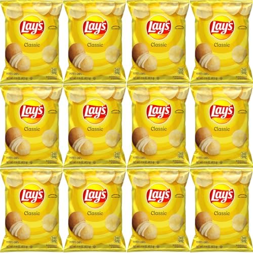 Lay's Classic Potato Chips, 1.5 Oz Bag, Value Pack of 12, Bundled By Shoppyway