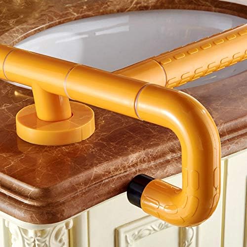 Bathroom Sink Grab Bar with Luminous Circle, Safety Handle with Non-Slip Grip for Elderly Disabled Pregnant Women, White/Yellow (68cm/27inch)
