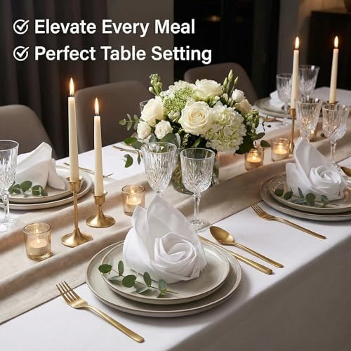 Urban Villa Cloth Napkins White Dinner Napkins Set of 12 (18X18) 100% Cotton Absorbent Washable Durable Reusable Cloth Napkins Ideal for Easter Decorations Hotel Collection Farmhouse Parties Napkins