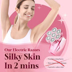 Women's Electric Shaver - 120min Cordless Painless Hair Remover with 7D Floating Head - Waterproof Wet Dry Razor for Legs Face Bikini Line