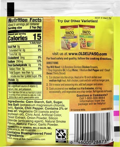 Old El Paso Fajita Seasoning Mix, Meal Prep, Spices and Seasonings, 1 oz Packet