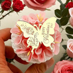 Happy Valentine's Day Butterfly Cupcake Toppers, 24 Pieces, Gold Mirrored Acrylic, Valentine's Day Party Decoration