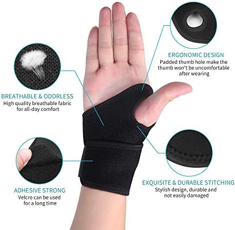 Carpal Tunnel Wrist Brace, Adjustable and Comfortable Wrist Support Brace for Tendinitis and Arthritis, Wrist Compression Wrap for Pain Relief, Fit for Both Left and Right Hand (Purple)