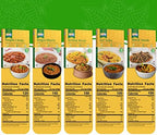 Ashoka Authentic Indian Meals 1932, Vegan Sampler Pack, Kosher Certified, Ready to Eat Meal Kit, All-Natural Microwave Friendly, Great for Hiking & Camping, Gluten-Free, No Preservatives, Pack of 5