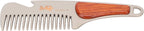 Men Beard Comb Multipurpose Stainless Steel Teeth Sandalwood Pocket Moustache Comb for Home Hair Salon