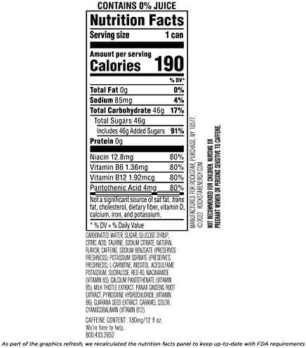 Rockstar Energy Drink, Fruit Punched, 12oz Sleek Cans (8 Pack)