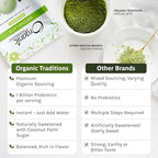 Organic Traditions Matcha Latte Powder, Japanese Matcha Green Tea With Coconut Milk, Naturally Occurring Caffeine And L Theanine, Lightly Sweetened Instant Latte Drink With Probiotics, 150g / 5.3oz