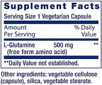 Life Extension L-Glutamine, 500 mg L-glutamine, Amino Acid, Supports Muscle Health and Immune Health, Gluten-Free, Non-GMO, 100 Vegetarian Capsules