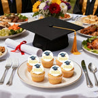 60 PCS Edible 2026 Graduation Cap Cupcake Toppers Wafer Paper Class of 2026 Cake Decorations Edible Congrats Grad Cap Cupcake Picks for 2026 Graduation Theme Party Food Decorations Supplies Gold
