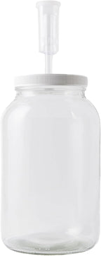FastRack 1 Gallon Mason Jar Wide Mouth & Twin Bubble Airlock for Fermentation, Pickling, Brewing & Dry Storage – BPA-Free One Gallon Glass Jar with Lid