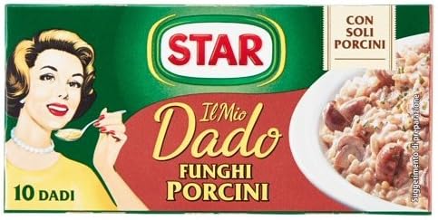Star: "Il Mio Dado Funghi Porcini" Bouillon Cubes, Porcini Mushroom * 10-Cubes Boxes, 10g Each Cube * Pack of 10 [ Italian Import ]