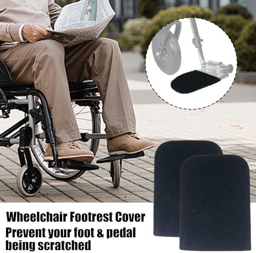 Footrest Cushion Pads - Wheelchair Foot Pedal Protectors, 2X Soft Neoprene Cover | Non-Slip Leg Rest Pads, Durable Footplate for Reducing Pressure and Preventing Damage or Discomfort