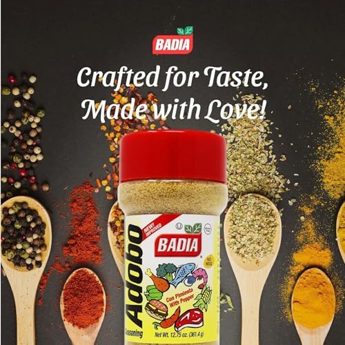 Badia Adobo with Pepper, 12.75 oz – Smoky, Spicy & Savory for Meats, Chicken, Seafood, and Vegetables