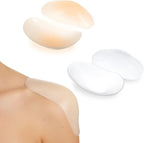 2 Pairs Silicone Shoulder Pads for Womens Clothing, Reusable Anti-Slip Shoulder Push-Up Pads, Soft Invisible Breathable Enhancer Reusable for a Perfect Fit and Stylish Look, Transparent & Skin