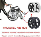 LIGUOYI 2 Pcs Wheelchair Front Caster, 6" 7" 8" Front Wheel & Solid Tyre, 2" (50 Mm) Hub Width, Wheel Replacement for Wheelchair, Replacement Rollator Accessories, Anti-Slip Rubber Wheel