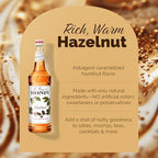 Monin - Hazelnut Syrup, Nutty Taste of Caramelized Hazelnut, Natural Flavors, Great for Mochas, Lattes, Smoothies, Shakes, and Cocktails, Non-GMO, Gluten-Free (750 ml)