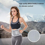 Lower Back Braces for Back Pain Relief - Compression Belt for Men & Women - Lumbar Support Waist Backbrace for Herniated Disc, Sciatica, Scoliosis - Breathable Mesh Design, Adjustable Straps (L, Gray)