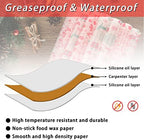 YBB 100Pcs Christmas Deli Wax Paper Sheets for Food, Basket Liners Food Picnic Paper Sheets Greaseproof Deli Wrapping Sheets, 10 x 8.6 Inch (Christmas)