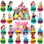 30 Pcs Cake Cupcake Topper Decoration for Princess-Themed Cupcake Toppers Cake Topper for Girls Birthday Party and Baby Shower