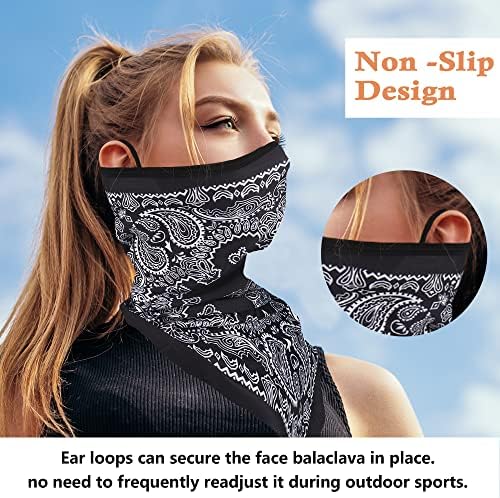 Bandana Neck Gaiter Balaclava Face Scarf Mask Quick-Dry Half Masks for Women Men UV Sun Protection
