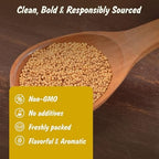 Spice Profile USDA Organic Yellow Mustard Seeds, Lab Tested for Heavy Metals, Resealable 4oz Pouch, Sarson, Semillas de Mostaza Amarilla