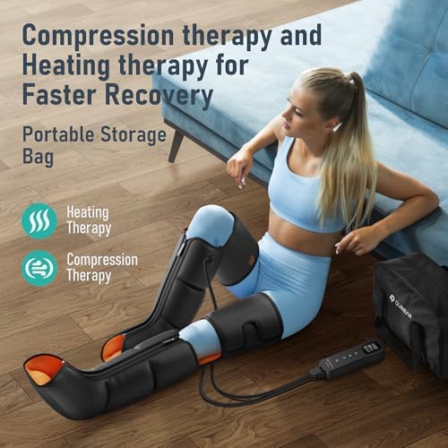 QUINEAR Leg Massager, 3-in-1 Foot Calf & Thigh Massager with Heat and Compression Therapy, Leg Massage Boots for Pain Relief, FSA-HSA Eligible
