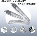 Alloy Steel Motorcycle Ramp, 750 Lbs Capacity, 7.25ft Folding Loading Ramp with Load Straps for Pickup Trucks, Motorcycles, ATVs, UTVs, Lawn Mowers, Dirt Bikes (1)