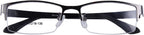 Computer Reading Glasses +3.00 Metallic Half Rim Anti Blue Ray Mens Womens Eyewear