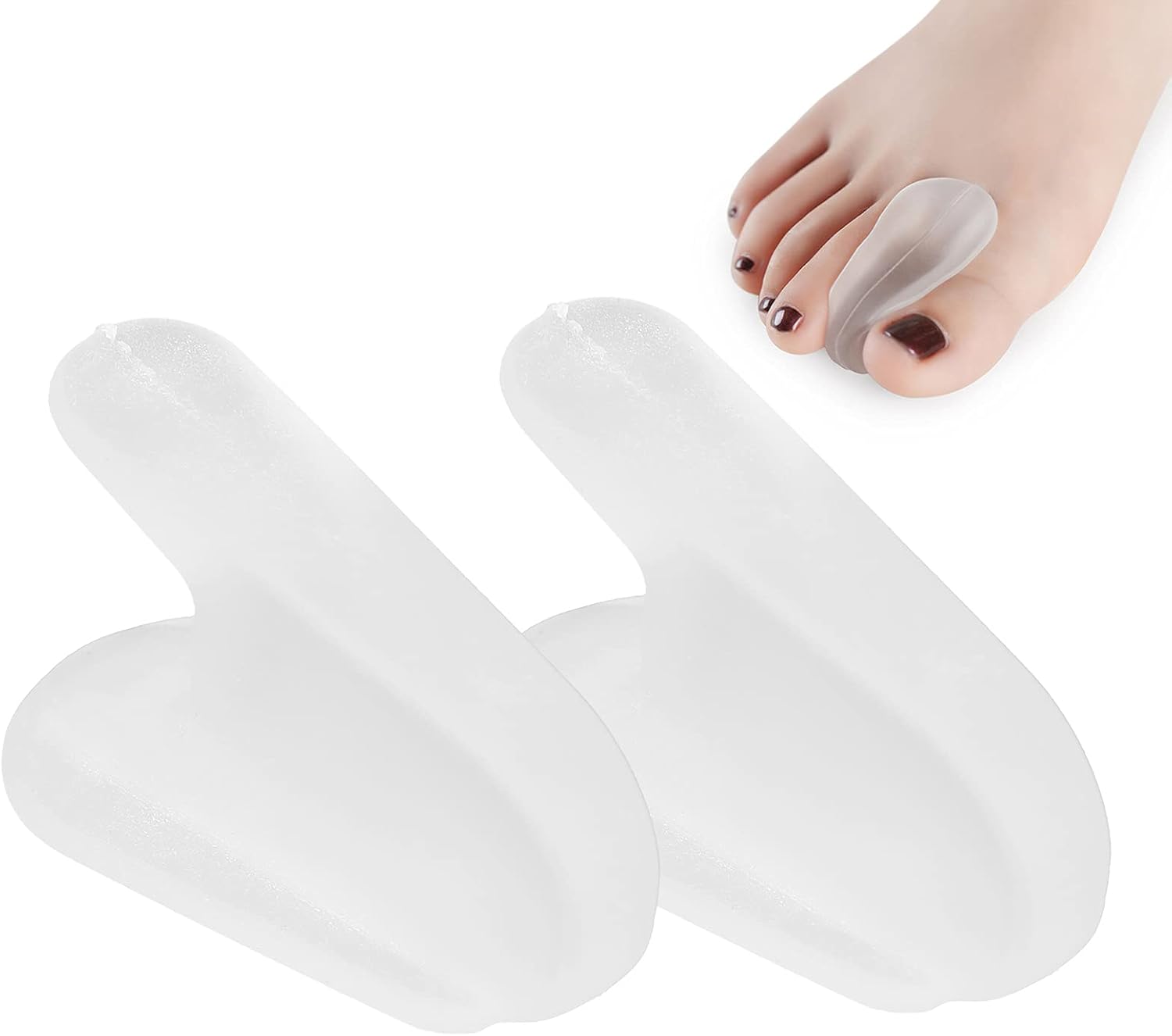 Toe Separator, ANGGREK Silicone Gel Hallux Valgus Separator Bunion Corrector Hammer Toe Separator Toe Spacers Pads for Foot Care Crooked Toes(L)