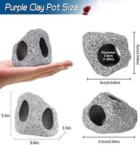 Ameliade Aquarium Decorations Cave Fish Tank Accessories Rock Decor for Shrimp Cichlid Hiding Breeding Small Fish Bowl Hide Decoration Betta Toys Hideout Stones House（Medium）