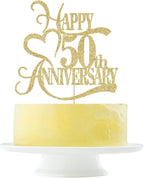 Gold Glitter 50th Anniversary Cake Topper - Wedding Party Decoration Ideas, Anniversary / Birthday Party Decorations (50)