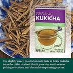 Eden Kukicha Organic Roasted Twig Tea, George Ohsawa Macrobiotic, Low Caffeine, 16 Unbleached Manila Tea Bags/Box