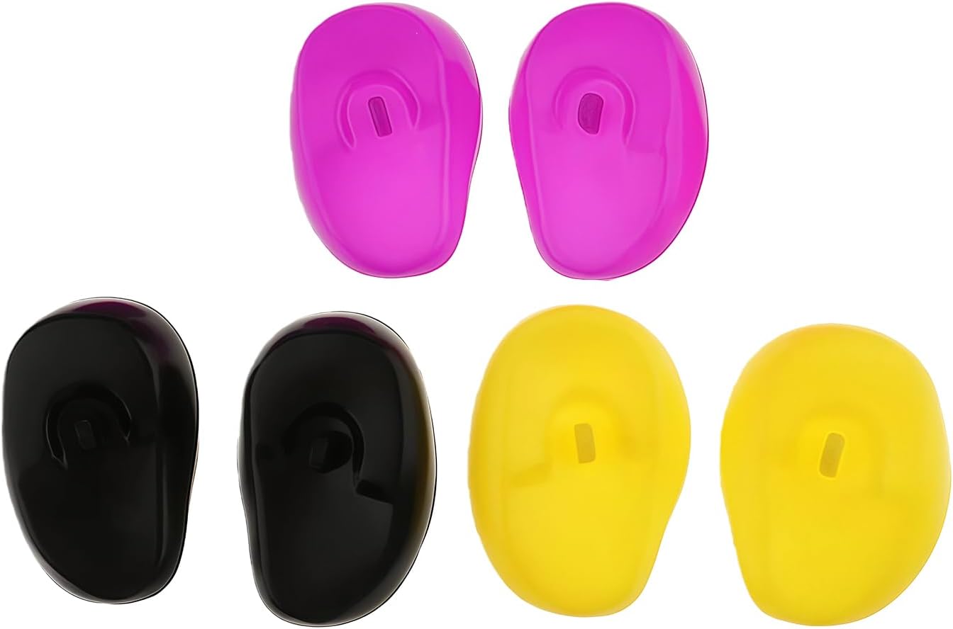 3 Pairs Soft Silicone Hair Dye Earmuffs Hair Coloring Ear Cover Shield Protective Cap Hair Treatment Ear Protectors Special for Salon Hairdressing Coloring Supply