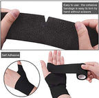BQTQ 30 Rolls Self Adherent Wrap Stretch Bandages Self Adhesive Bandage Wrap 2 inch Self Stick Bandage Wrap Tape for Wrist Ankle Swelling Sprains (Black)