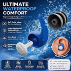 Waterproof Swimming Ear Plugs for Adults - 3 Pairs of Reusable Soft Silicone Swim Earplugs,Perfect for Surfing, Diving,Pool,Showering and Other Water Sports - Keep Water Out and Ear Protection