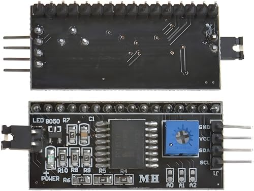5Pcs PCF8574T I2C IIC Expansion Board Converter Module, Support LCD1602 LCD2004 Blue Backlight LCD Display Adapter Plate, with Integrated Circuits, for Arduino Robot UNO R3 MEGA DIY