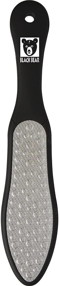 ForPro Black Bear Stainless Steel Pedicure File, Callus Remover Foot File, Double-Sided Professional Quality Tool for Heels and Feet, 10.5’’ L