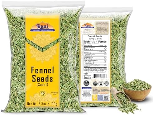 Rani Fennel Seeds (Saunf Sabut) Whole Spice 3.5oz (100g) ~ All Natural | Gluten Friendly | NON-GMO | Kosher | Vegan | Indian Origin