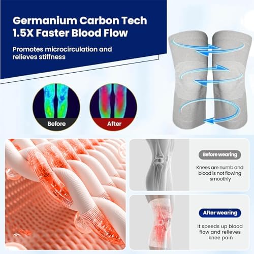 Bamboo Knee Sleeve for Knee Pain - One Pair Compression Bamboo Knee Sleeves for Women Knee Pain Knee Sleeves Plus Size (Gray, X-Large)
