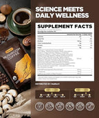 Mushroom Coffee with 15 Natural Mushrooms, Medium Roast Coffee With KSM-66 Ashwagandha & L-theanine Boosts Focus, Immunity, Energy, Mood & Gut Health, Arabica Instant Coffee, Vegan, 40 Servings