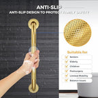 Grab Bars for Shower, 2 Pack 18-Inch Anti Slip Shower Handles for Elderly, Safety Shower Grab Bar, Stainless Steel Handicap Grab Bars for Bathroom,Toilet (Gold, 1" Diameter)