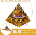 Hopeseed Orgone Pyramid for Positive Energy, Orgonite Tiger's Eye Stones Healing Crystal Pyramids for Reduce Stress Chakra Reiki Healing Meditation Attracts Wealth, Prosperity and Success